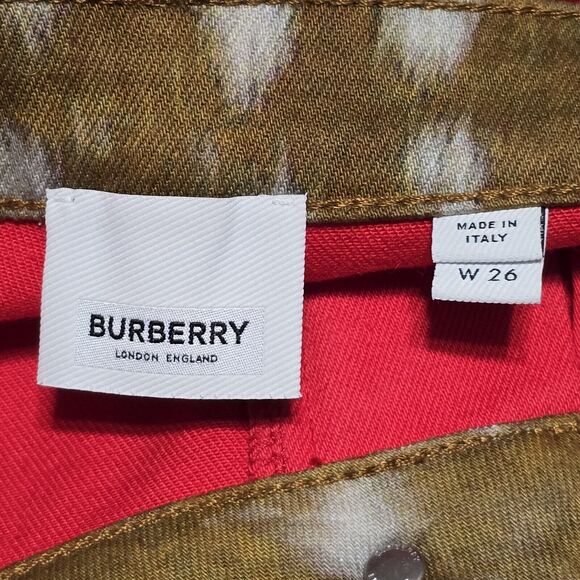 Burberry Runway Fawn Print Two-tone Slim Fit Pants, Sz W 26, Pre-owned - Picture 6 of 16